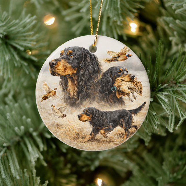 Gordon Setter Ceramic Ornament (Tree)