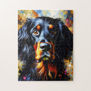 Gordon Setter Dog Acrylic Print   Colourful Jigsaw Puzzle