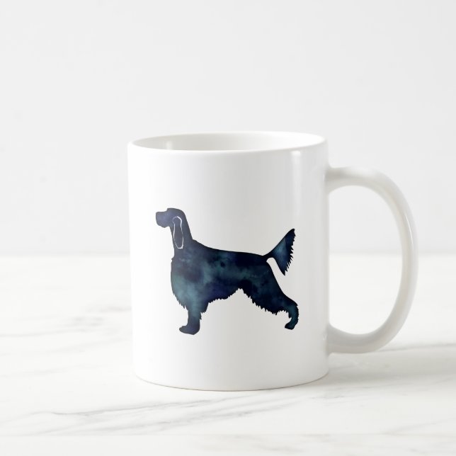 Gordon Setter Dog Black Watercolor Silhouette Coffee Mug (Right)