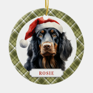 Gordon Setter Dog Ceramic Circle Ornament