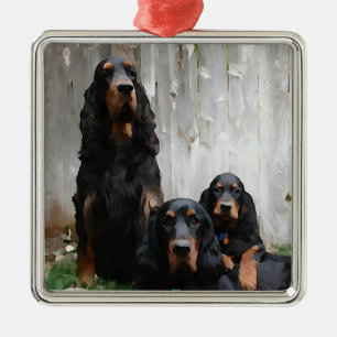 Gordon Setter Generations Painted Ornament