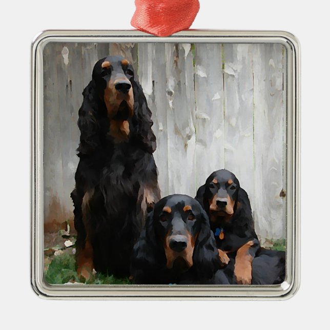 Gordon Setter Generations Painted Ornament (Front)