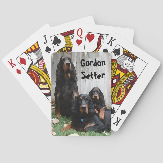 Gordon Setter Generations Painting Playing Cards (Back)