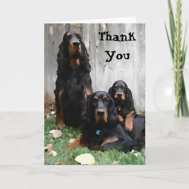 Gordon Setter Generations Painting Thank You Note (Front)