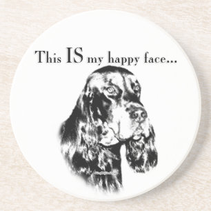 Gordon Setter Happy Face Coaster