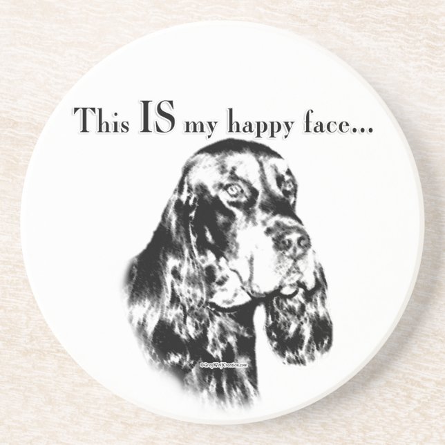 Gordon Setter Happy Face Coaster (Front)