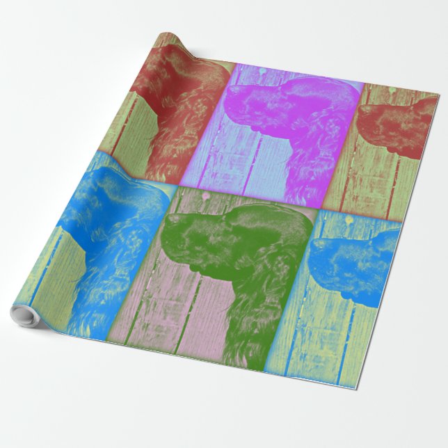 Gordon Setter Head Wrapping Paper (Unrolled)
