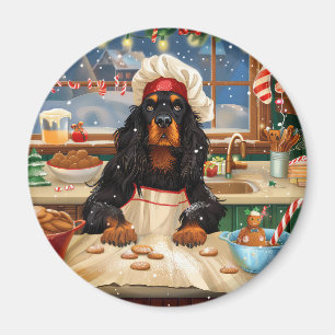 Gordon Setter Holiday Baking: Festive Christmas Magnet