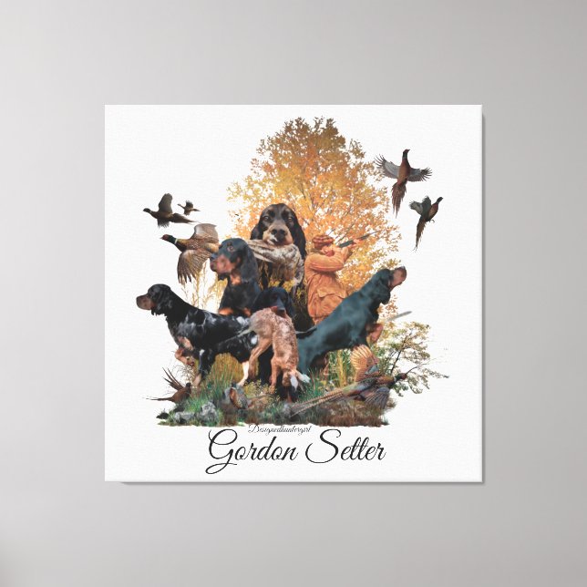 Gordon Setter, hunting season Canvas Print (Front)
