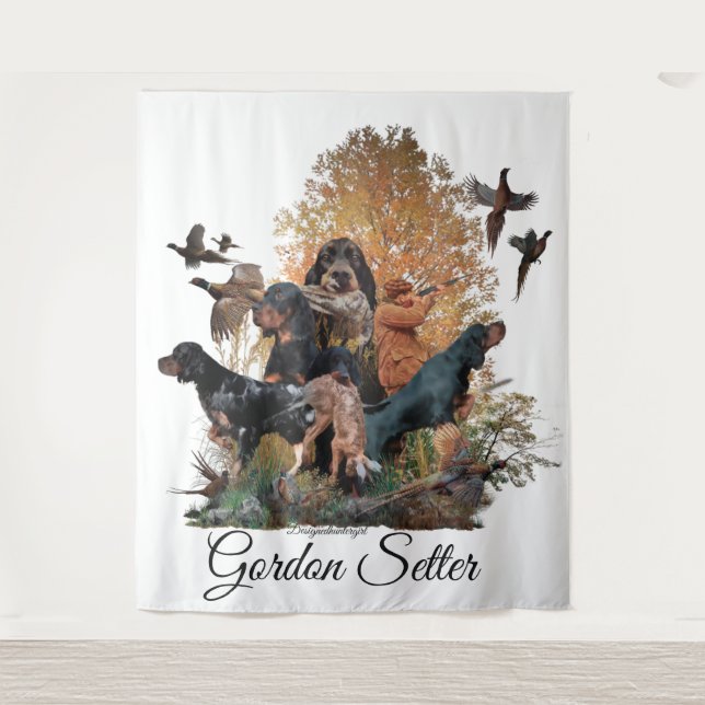 Gordon Setter,hunting season Tapestry (Front)