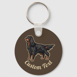 Gordon Setter Illustration Keychain