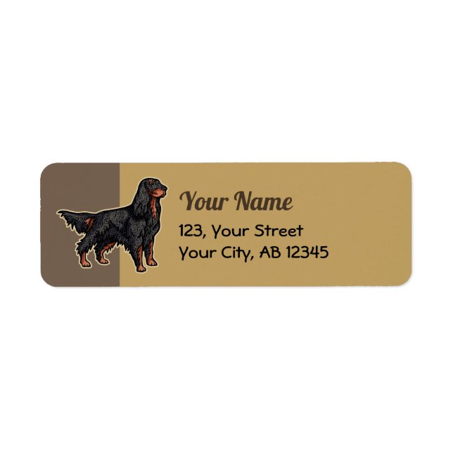 Gordon Setter Illustration Label (Front)