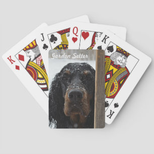 Gordon Setter in Winter Playing Cards