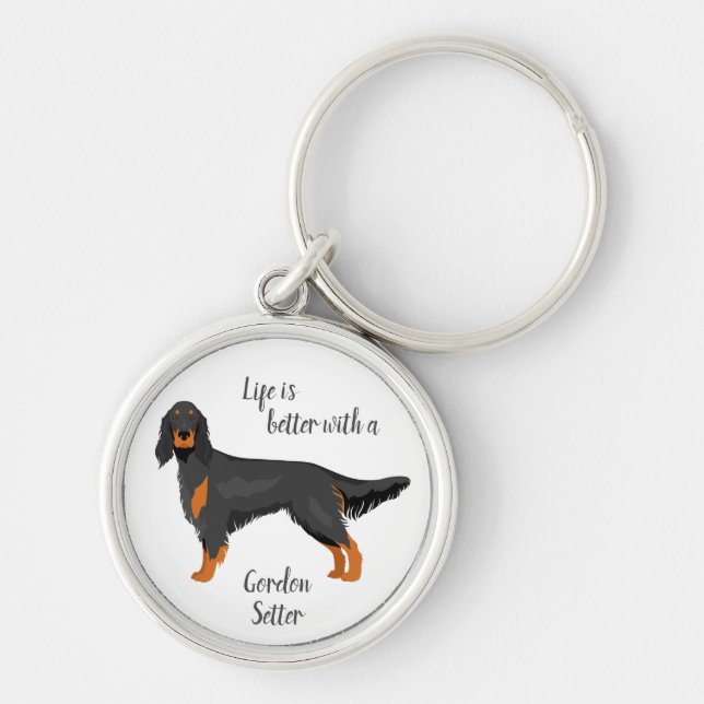 Gordon Setter keychain. Personalized items for dog Keychain (Front)