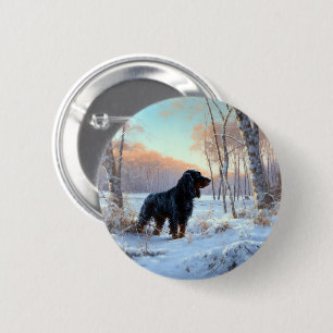 Gordon Setter Let It Snow Christmas 2 Inch Round Button