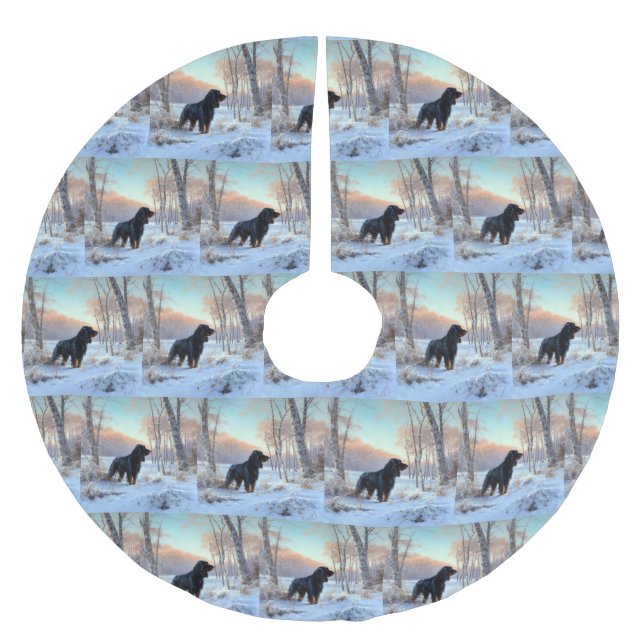 Gordon Setter Let It Snow Christmas Brushed Polyester Tree Skirt (Front)