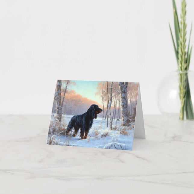 Gordon Setter Let It Snow Christmas Card (Front)