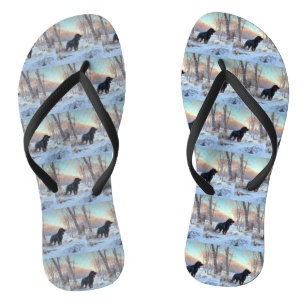 Gordon Setter Let It Snow Christmas Flip Flops