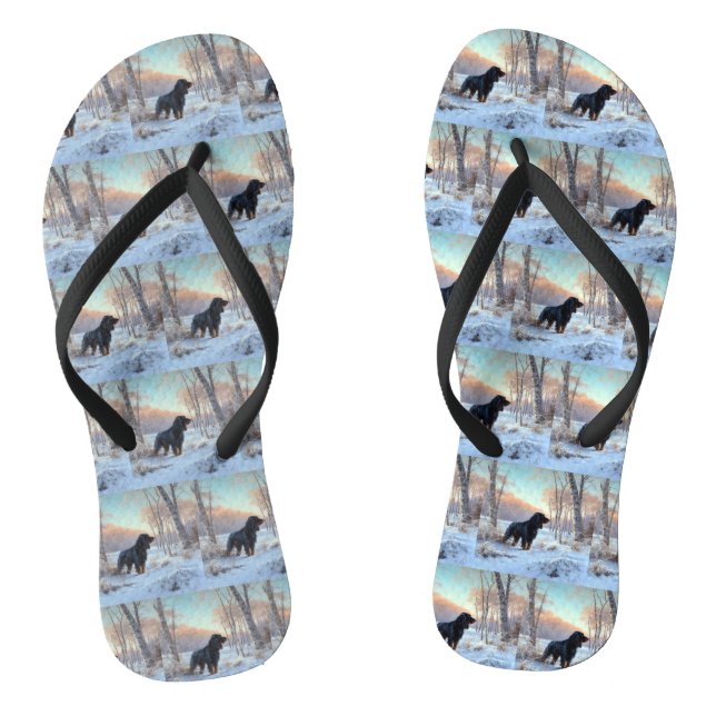 Gordon Setter Let It Snow Christmas Flip Flops (Footbed)