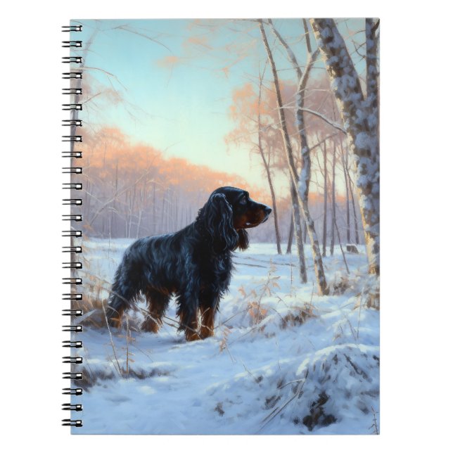 Gordon Setter Let It Snow Christmas Notebook (Front)