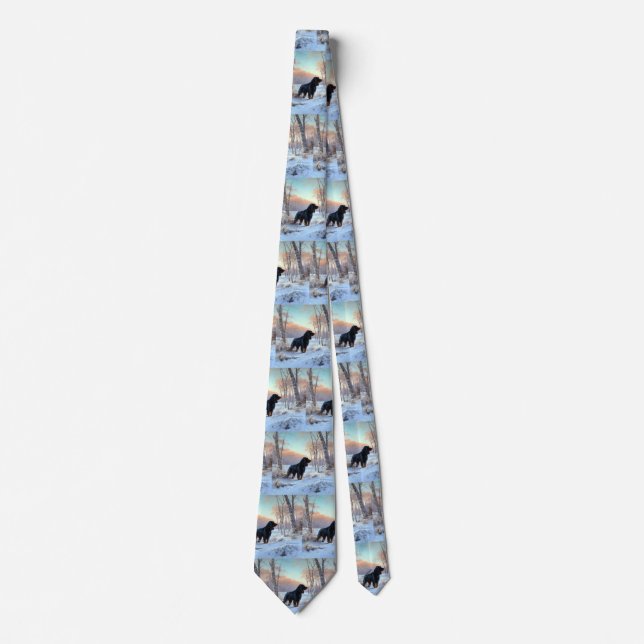 Gordon Setter Let It Snow Christmas Tie (Front)