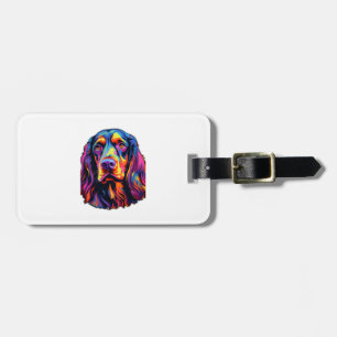 Gordon Setter Neon Design   Luggage Tag