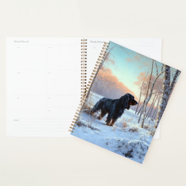 Gordon Setter Noël Qu'il neige (Devant avec enveloppe)