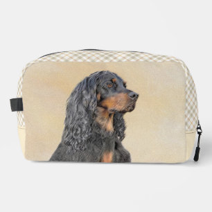 Gordon Setter Painting Black Cute Original Dog Art Dopp Kit