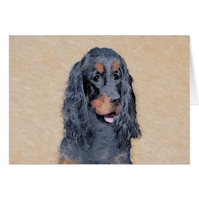 Gordon Setter Painting - Cute Original Dog Art (Front Horizontal)