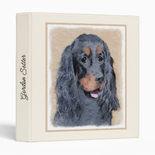 Gordon Setter Painting - Cute Original Dog Art Binder