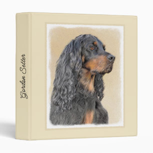 Gordon Setter Painting - Cute Original Dog Art Binder