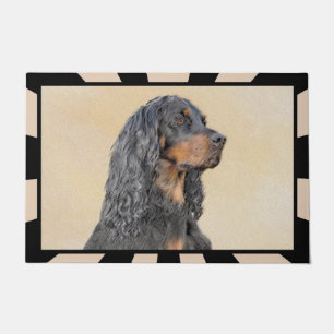 Gordon Setter Painting - Cute Original Dog Art Doormat