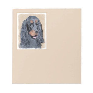 Gordon Setter Painting - Cute Original Dog Art Notepad