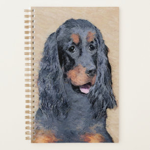 Gordon Setter Painting - Cute Original Dog Art Planner