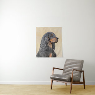 Gordon Setter Painting - Cute Original Dog Art Tapestry