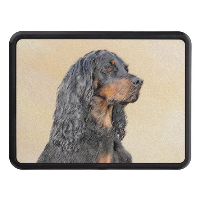 Gordon Setter Painting - Cute Original Dog Art Trailer Hitch Cover (Front)