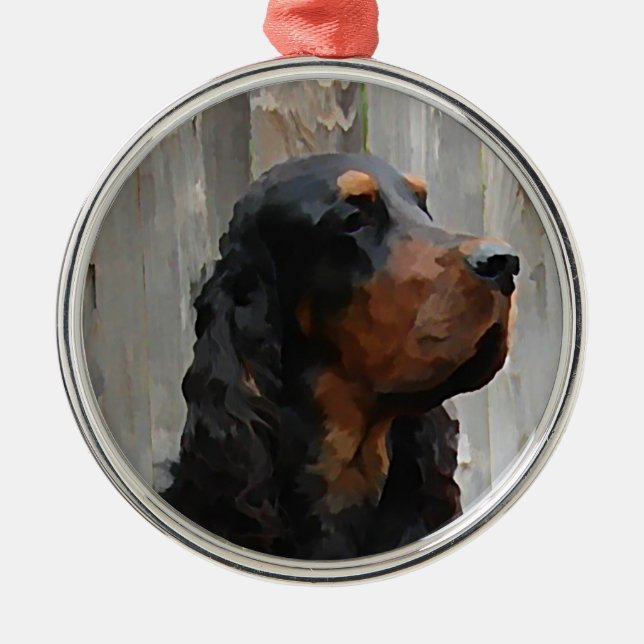 Gordon Setter Paintng Ornament (Front)