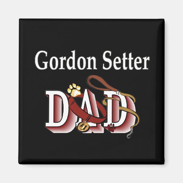 gordon setter papa Magnet (Devant)