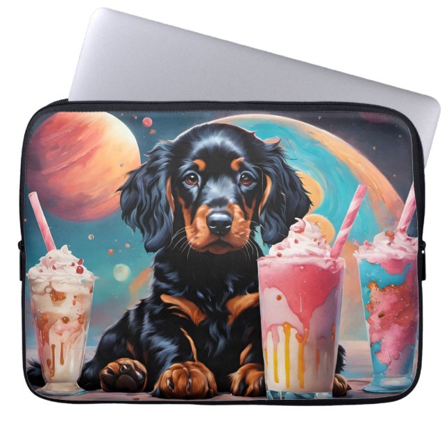 Gordon Setter Puppy N Milkshakes Laptop Sleeve (Front)