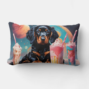Gordon Setter Puppy N Milkshakes Lumbar Pillow