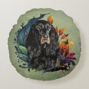 Gordon Setter Round Pillow