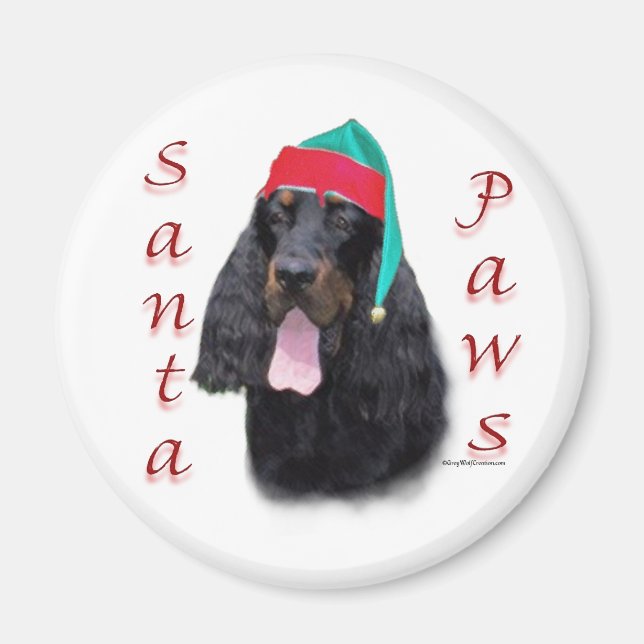 Gordon Setter Santa Paws Magnet (Front)