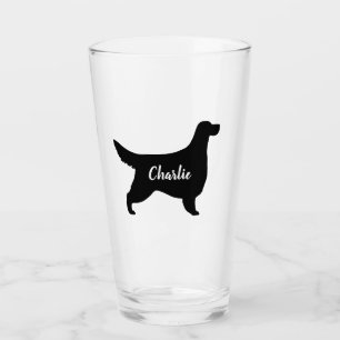 Gordon Setter Silhouette Personalized Dog Lover's Glass