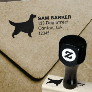 Gordon Setter Silhouette Return Address Rubber Stamp