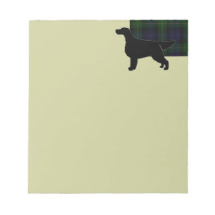 Gordon Setter Silhouetted on Clan Gordon Tartan Notepad