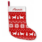 Gordon Setter Silhouettes Pattern Red and White