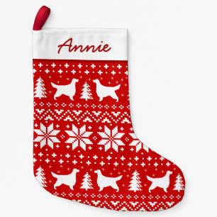 Gordon Setter Silhouettes Pattern Small Christmas Stocking