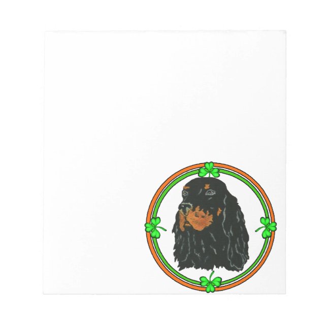 Gordon Setter St Patricks Notepad (Front)