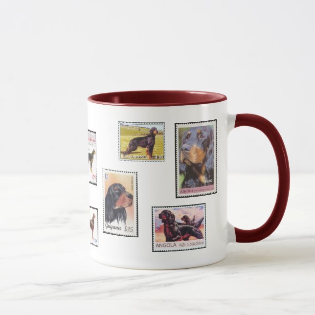 Gordon Setter Stamps of the World Ceramic Mug (Right)