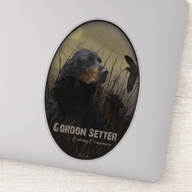 Gordon Setter, Sticker compagnon de chasse (Détail)
